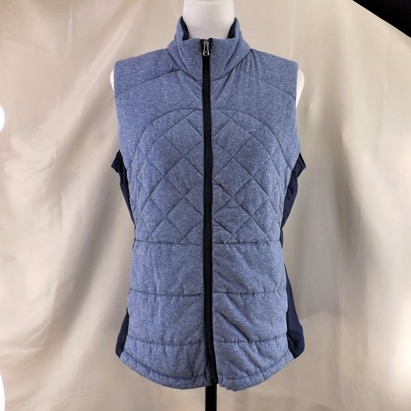 ZELOS Jackets & Blazers - ZELOS NEW Blue Quilted Stretch Semi-Fitted w Pockets Zip Up Vest L